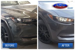 before and after minor repair on mazda