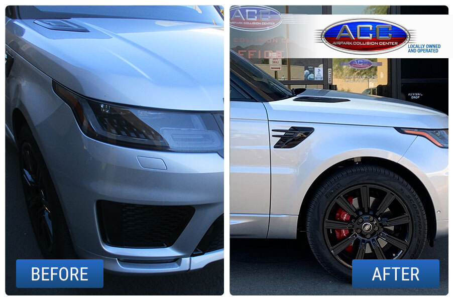 range rover before and after collision repair