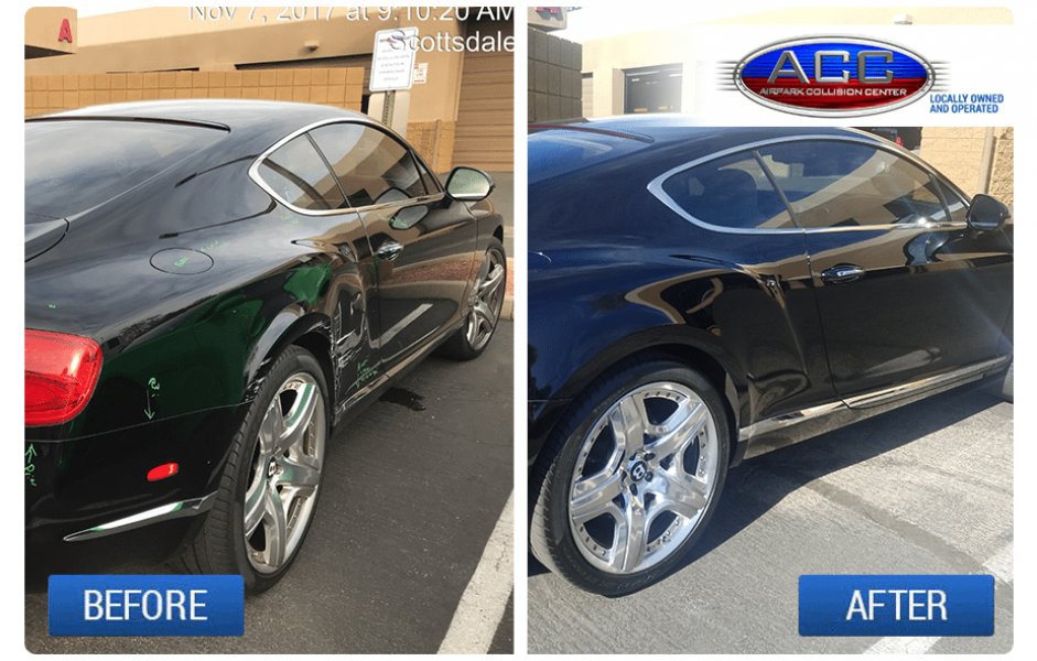 Before and After Body Shop Bentley Repair